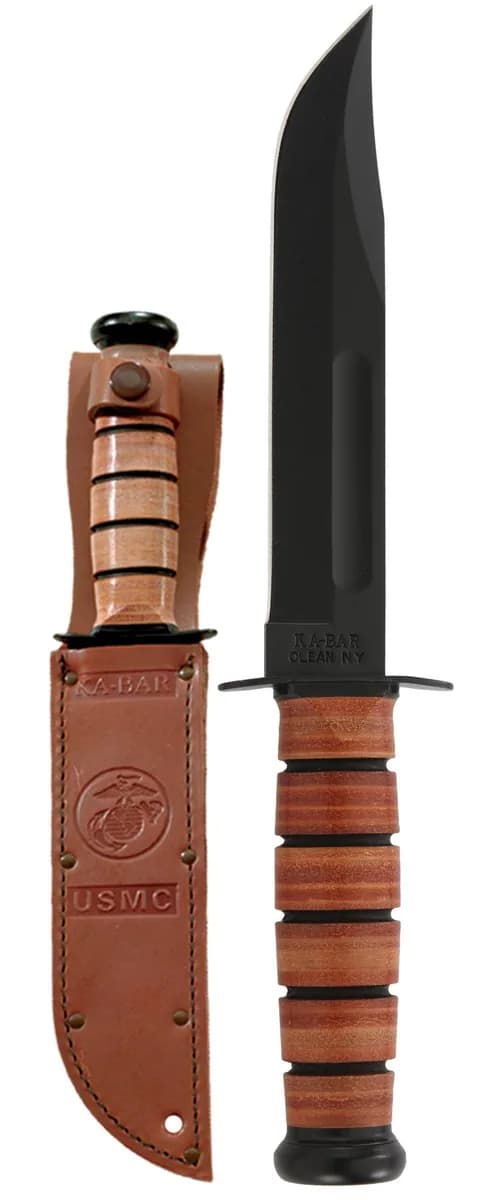 Ka-Bar USMC Fighting Knife 1217 — 7 inch clip point blade
